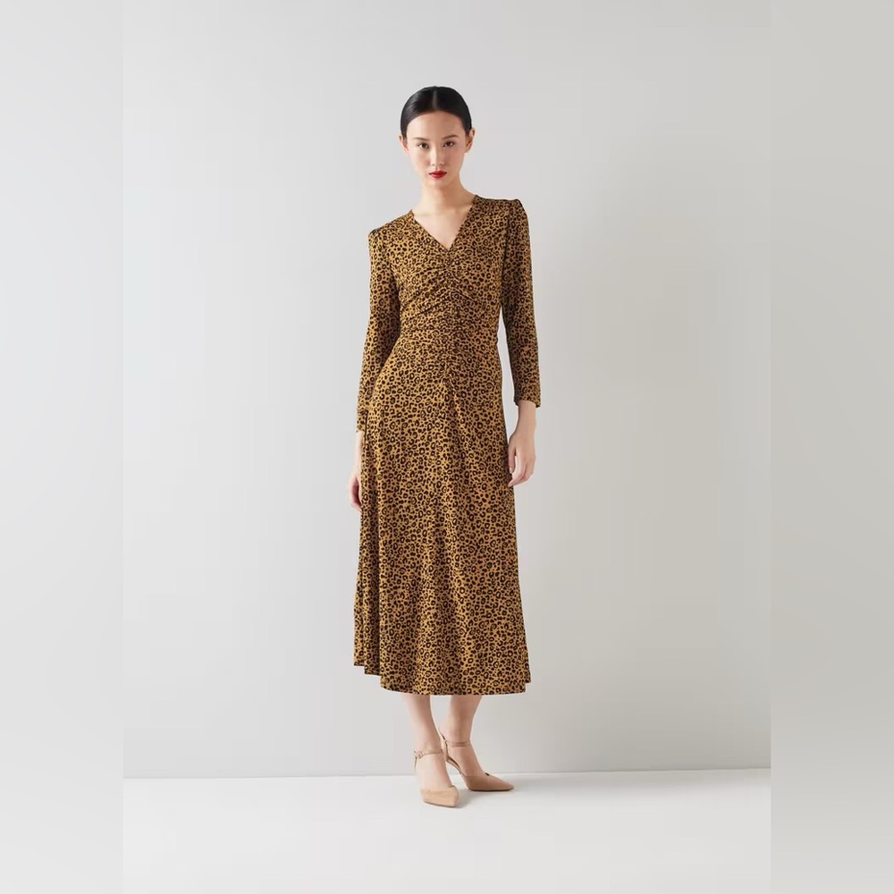 Lottie Leopard Print Jersey Midi Dress